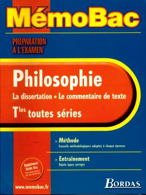Livrenpoche : MémoBac préparation à l'examen de philosophie. Toutes les séries - Collectif - Livre