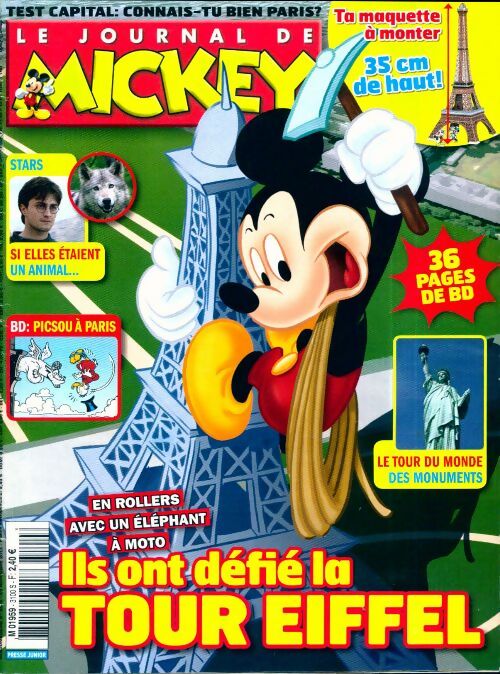 Livrenpoche : Le journal de Mickey n°3100 : Ils ont défié la Tour Eiffel - Disney - Livre