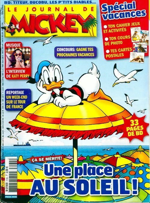 Livrenpoche : Le journal de Mickey n°3135 : Une place au soleil ! - Disney - Livre