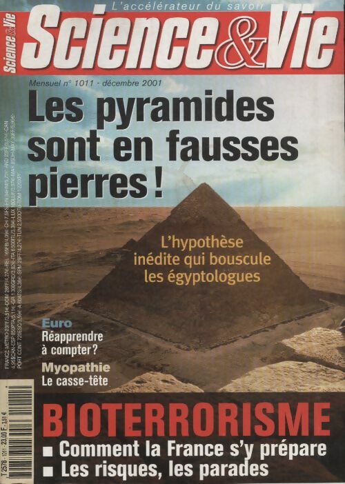 Livrenpoche : Science & vie n°1011 : Bioterrorisme / les pyramides sont en fausse pierres ! - Collectif - Livre