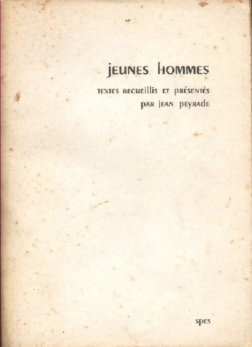 Livrenpoche : Jeunes hommes - Jean Peyrade - Livre