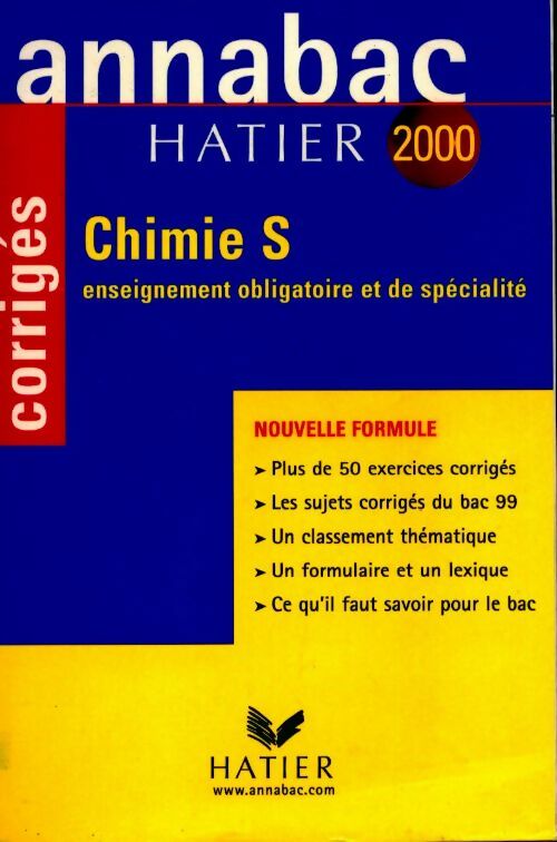 Livrenpoche : Annabac corrigés série S 2000 :  Chimie - Collectif - Livre