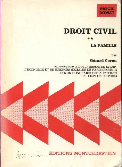 Livrenpoche : Droit civil Tome II : La famille - Gérard Cornu - Livre