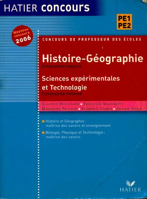 Livrenpoche : Histoire-géographie et sciences expérimentales, concours PE1PE2 2006 - Collectif - Livre