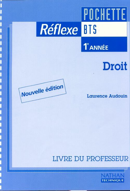Livrenpoche : Droit BTS 1ère année. Livre du professeur - Laurence Audouin - Livre