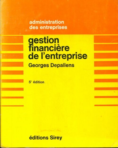 Livrenpoche : Gestion financière de l'entreprise - Georges Depallens - Livre