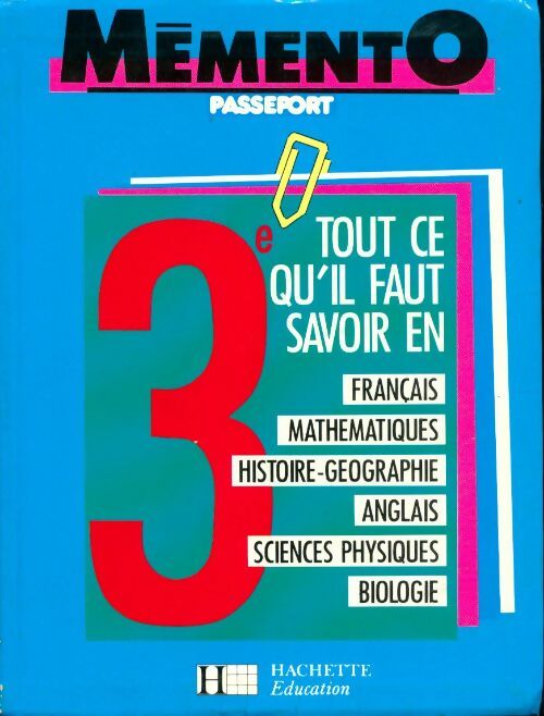 Livrenpoche : Mémento passeport 3e - Collectif - Livre