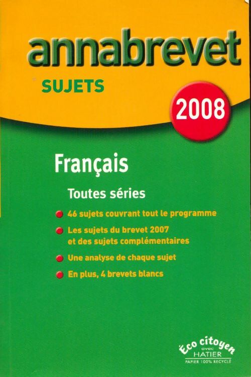 Livrenpoche : Français brevet toutes séries 2008 - Collectif - Livre