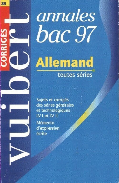 Livrenpoche : Allemand toutes séries 1997 corrigés - Fabrice Malkani - Livre