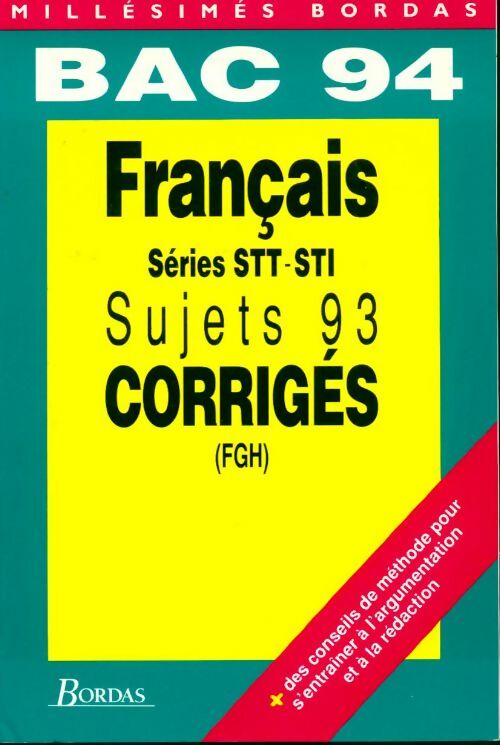Livrenpoche : Français STT-STI Sujets 93 - Collectif - Livre