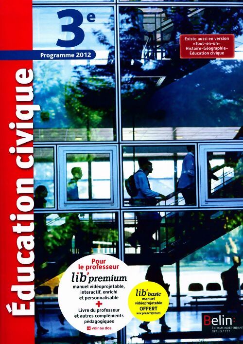 Education civique 3e - Marc Germanangue -  Belin GF - Livre