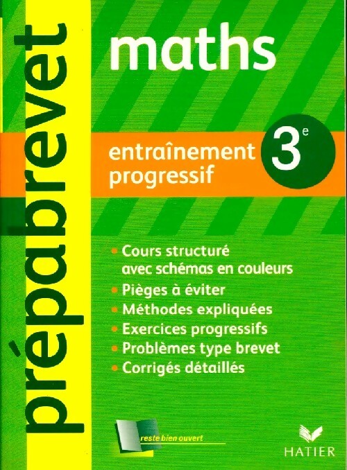 Livrenpoche : Maths 3e. Entraînement progressif - Collectif - Livre