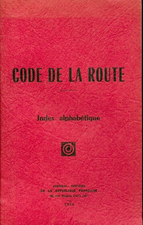 Livrenpoche : Code de la route. Index alphabétique - Inconnu - Livre