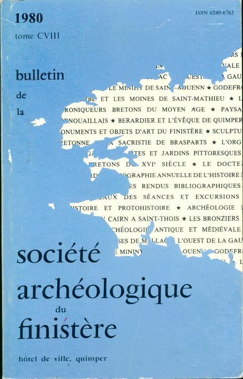 Livrenpoche : Bulletin de la société archéologique du finistère tome CVIII 1980 - Collectif - Livre
