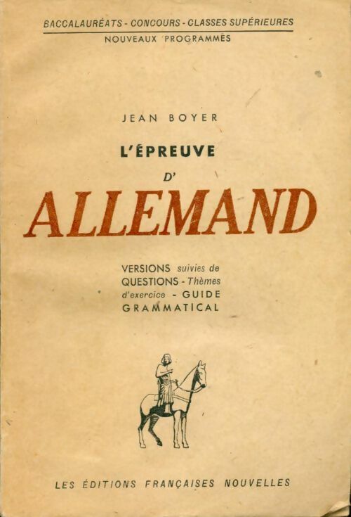 Livrenpoche : L'épreuve d'allemand - Jean-François Boyer - Livre