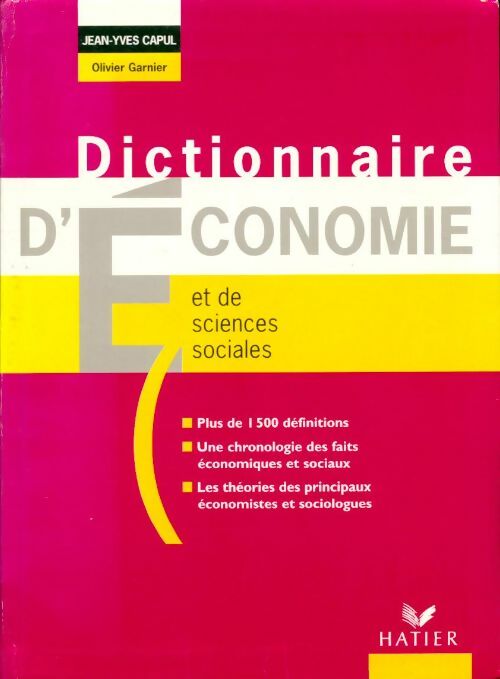 Livrenpoche : Dictionnaire d'économie et de sciences sociales - Jean-Yves Capul - Livre