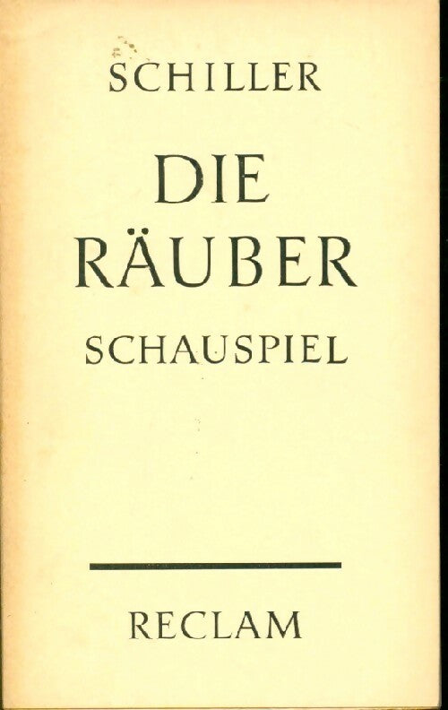 Die räuber - Friedrich Von Schiller -  Universal bibliothek - Livre