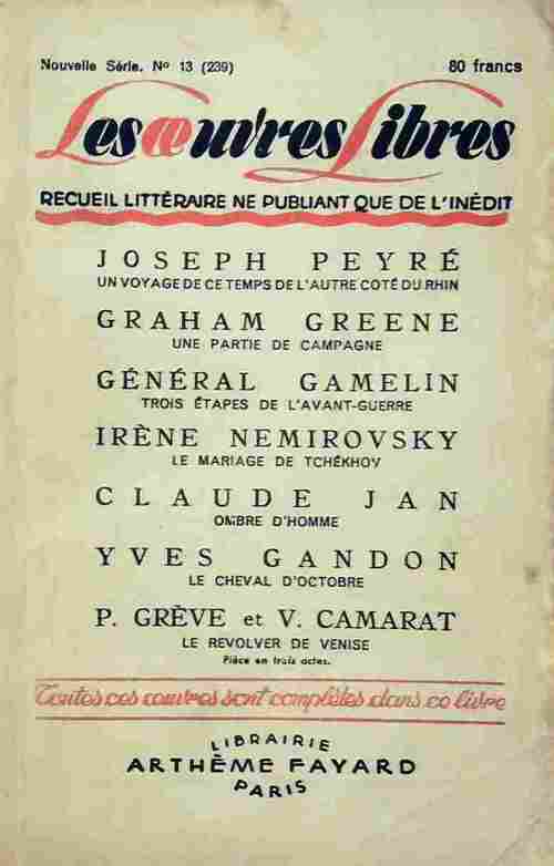 Livrenpoche : Un voyage de ce temps de l'autre côté du Rhin / Une partie de Campagne / Trois étapes de l'avant-guerre / Ombre d'homme / Le cheval d'octobre / Le revolver de Venise - Collectif - Livre