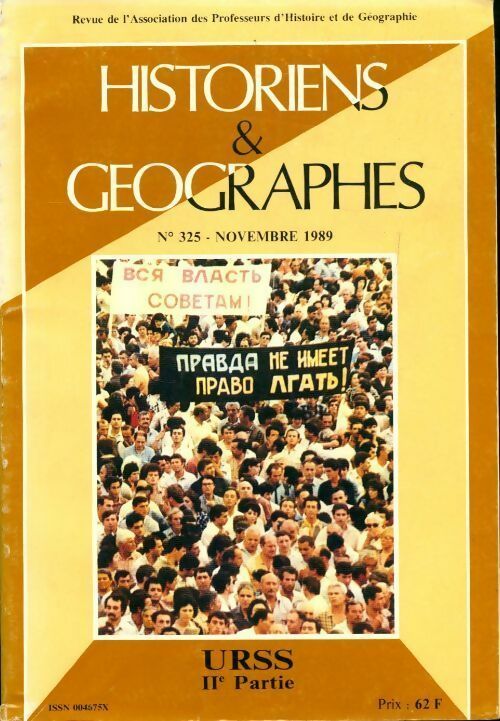 Livrenpoche : Historiens & géographes n°325 : URSS Tome II - Collectif - Livre