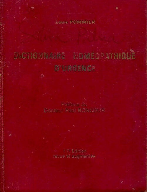 Livrenpoche : Dictionnaire homéopathique d'urgence - Louis Pommier - Livre