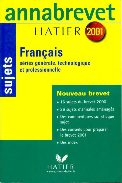Livrenpoche : Français sujet 2001 - Cécile De Cazanove - Livre
