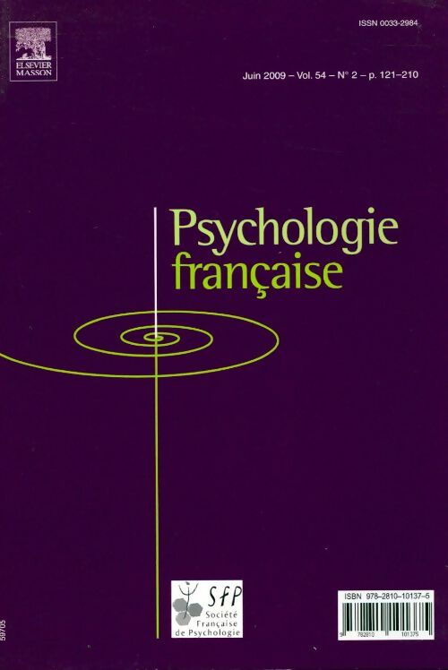 Psychologie française n°54 - Collectif -  Psychologie française - Livre