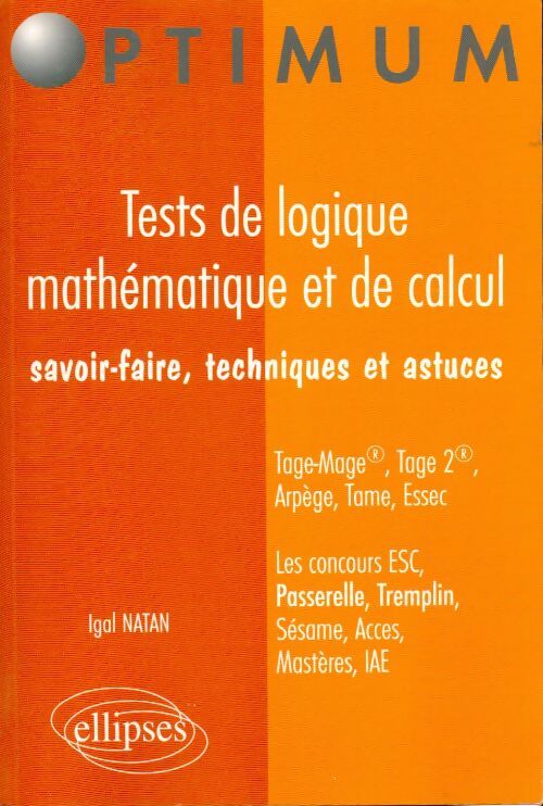 Tests de logique mathématique et de calcul - Igal Natan - Livre