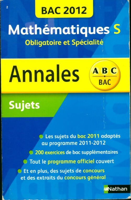 Livrenpoche : Mathématiques Terminale S, sujets 2012 - Christian Lixi - Livre
