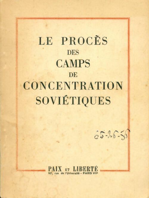 Livrenpoche : Le procès des camps de concentration soviétiques - Collectif - Livre