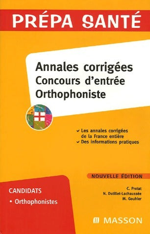 Livrenpoche : Annales corrigées concours d'entrée orthophoniste - Collectif - Livre
