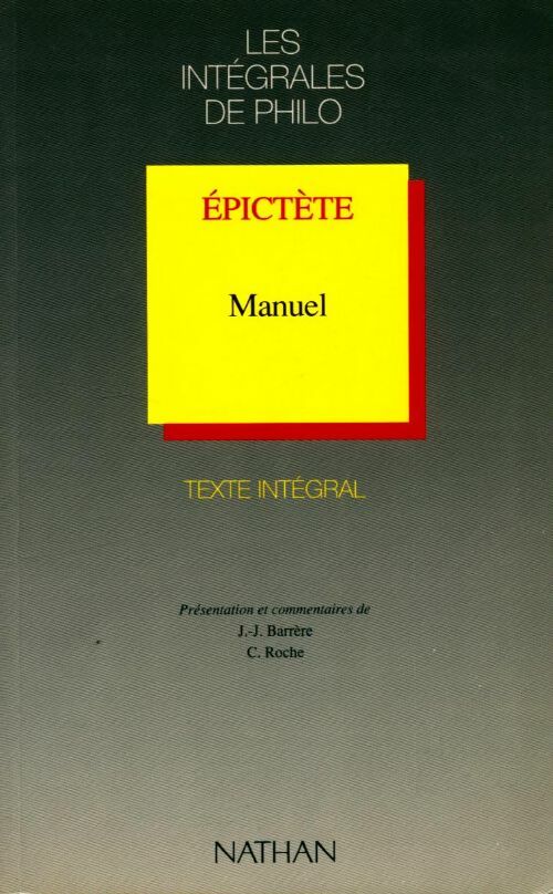 Epictète. Manuel - P Philo0738 - Livre