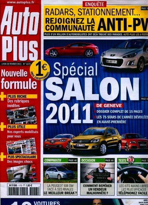Livrenpoche : Auto Plus n°1173 : Spécial salon 2011 - Collectif - Livre