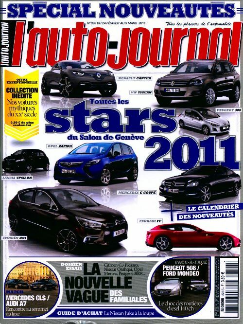 Livrenpoche : L'auto journal n°823 : Toutes les stars 2011 - Collectif - Livre