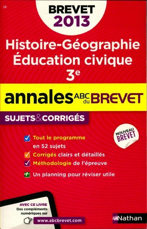 Histoire-Géographie et Education civique brevet 2013 - Collectif -  ABC du brevet - Livre