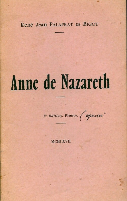 Livrenpoche : Anne de Nazareth - René Jean Palaprat De Bigot - Livre
