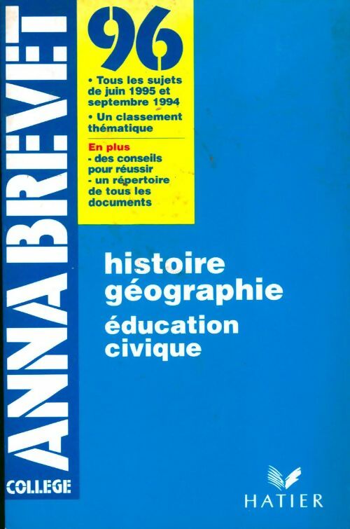 Livrenpoche : Histoire-géographie éducation civique 96 - Collectif - Livre