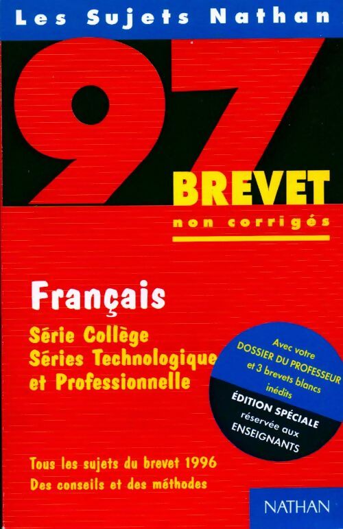 Livrenpoche : Français Brevet 97 non corrigés - Michel Pougeoise - Livre