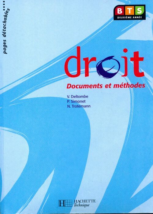 Livrenpoche : Droit BTS 2ème année - Véronique Deltombe - Livre