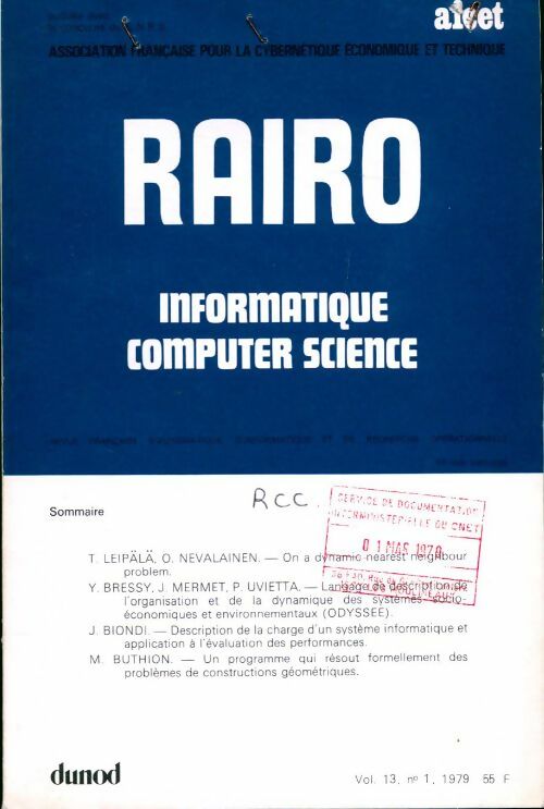 Livrenpoche : Rairo. Analyse numérique Vol. 15 n°3 - Collectif - Livre