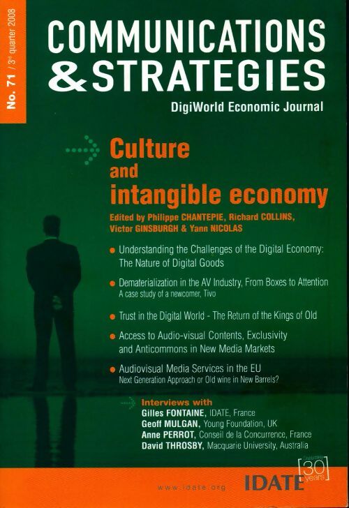 Livrenpoche : Communications & strategies n°71 : Culture and intangible economy - Collectif - Livre