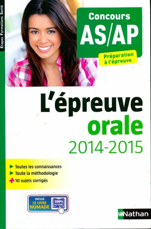 Concours AS/AP. L'épreuve orale 2014-2015 - Élisabeth Baumeier -  Etapes Formations Santé - Livre
