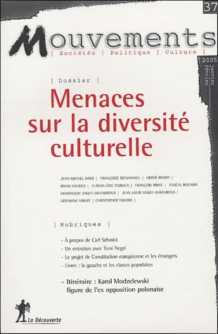 Livrenpoche : Mouvements n°37 : Menaces sur  la diversité culturelle - Collectif - Livre