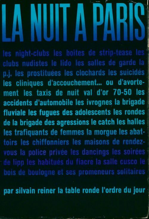 Livrenpoche : La nuit à Paris - Silvain Reiner - Livre