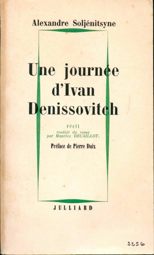 Livrenpoche : Une journée d'Ivan Denissovitch - Alexandre Soljénitsyne - Livre