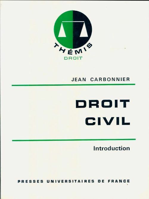 Livrenpoche : Droit civil Tome I : Introduction / Les personnes - Jean Carbonnier - Livre
