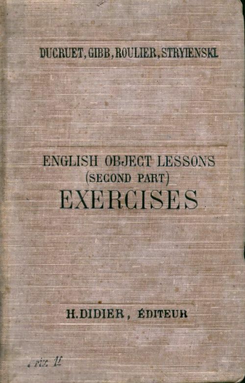 Livrenpoche : English object lessons exercices Second part - M. Ducruet - Livre