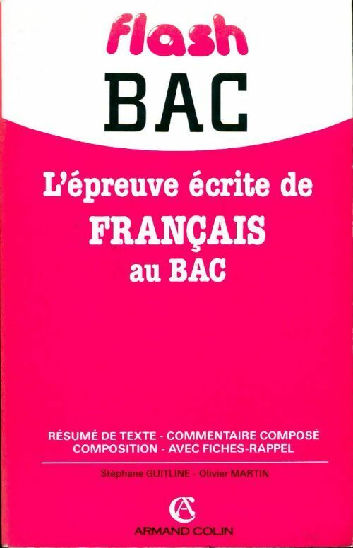 Livrenpoche : L'épreuve écrite de français au bac - Martin Guitline - Livre