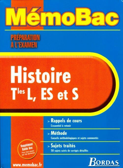 Histoire Terminales L, ES et L - Jean-Louis Humbert -  MémoBac - Livre
