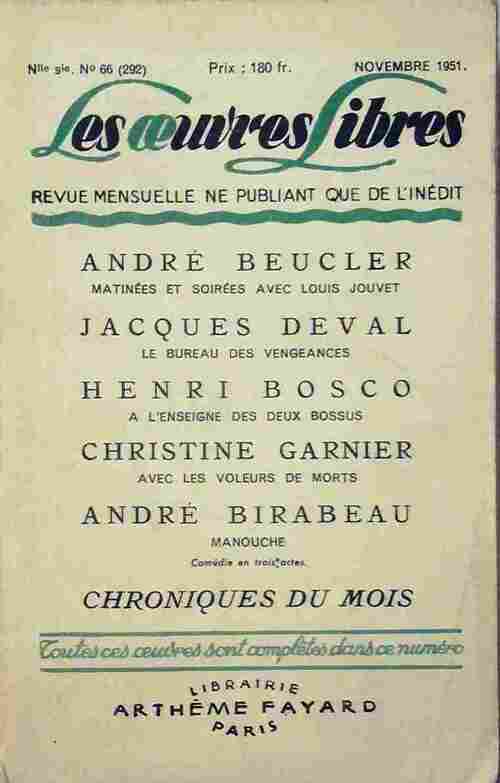 Livrenpoche : Matinées et soirées avec Louis Jouvet / Le bureau des vengeances / A l'enseigne des deux bossus / ... - Collectif - Livre