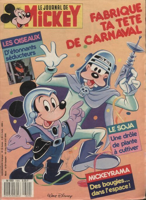Livrenpoche : Le journal de Mickey n°1809 : fabrique ta tête de carnaval - Disney - Livre